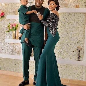 African family clothing African family outfit African couple matching set African fashion African attire 4 family Couple anniversary outfit