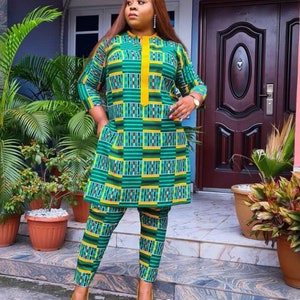African print 2 piece set Ankara set African two piece ankara matching set two piece set ankara trouser and top ankara pants ankara trouser