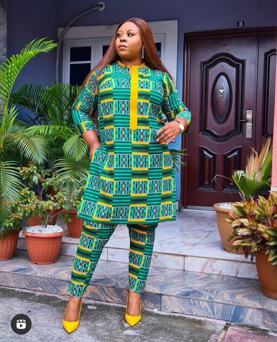 African print 2 piece set Ankara set African two piece ankara matching set  two piece set ankara trouser and top ankara pants ankara trouser