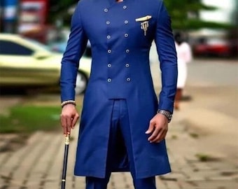 Afrikanischer Hochzeitsanzug, afrikanischer Maßanzug, afrikanischer Abschlussballanzug, Ankara-Jacke, afrikanisches Herrenoutfit, afrikanischer Blazer, afrikanischer Groomsmen-Anzug