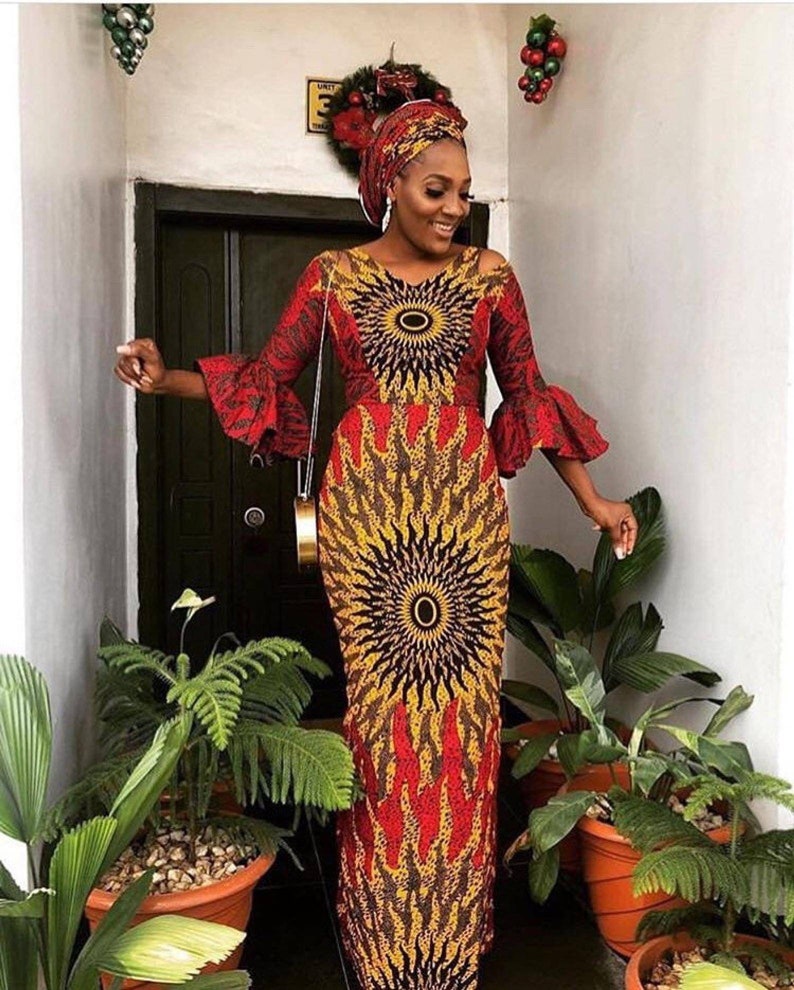 African Wax Dress Ankara Dress Dashiki Gown African Wax Etsy 