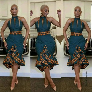 Afrikaanse jurk Ankara jurken Afrikaanse coltrui jurk Afrikaanse mode Ankara ontwerpt Afrikaanse vrouwenkleding Afrikaanse vrouwen outfit Ankara jurk