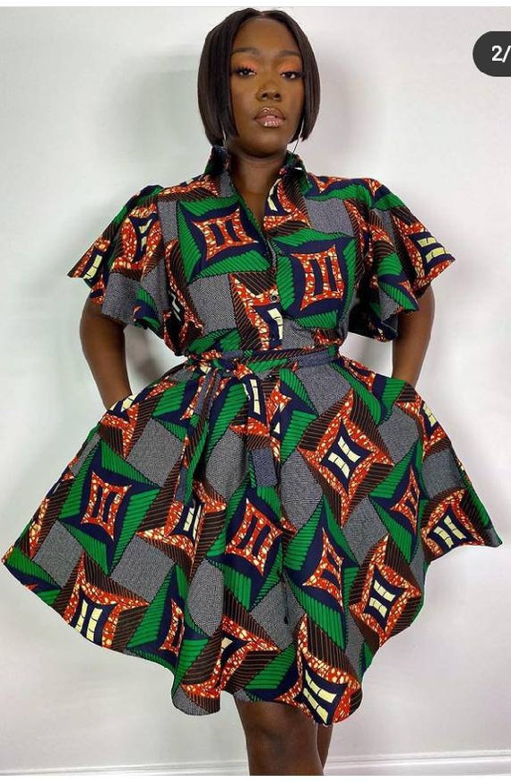 Ankara Front Zipper Dress, African Print Dress, Ankara Dress, African W -  Afrikrea