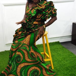 African mermaid dress Ankara maxi dress African prom dress African wedding dress African women clothing Ankara prom dress African fashion