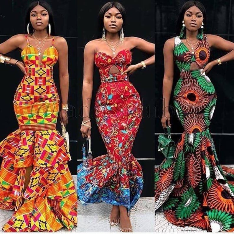 Ankara Maxi Dress African Prom Dress African Wax Print African | Etsy