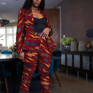African wax suit and pants Ankara matching set African two piece 2 piece set African wax jacket African matching set for women Ankara jacket