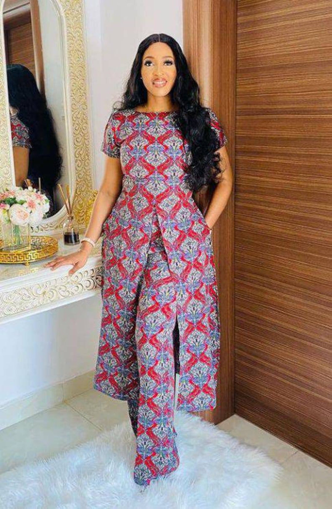 Ankara Matching Set, African Two Piece Set, Ankara Top and Pants