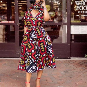 Ankara dress African wax dress Ankara kente print Ankara midi/maxi dress African clothing 4 women African print African fashion Ankara desig