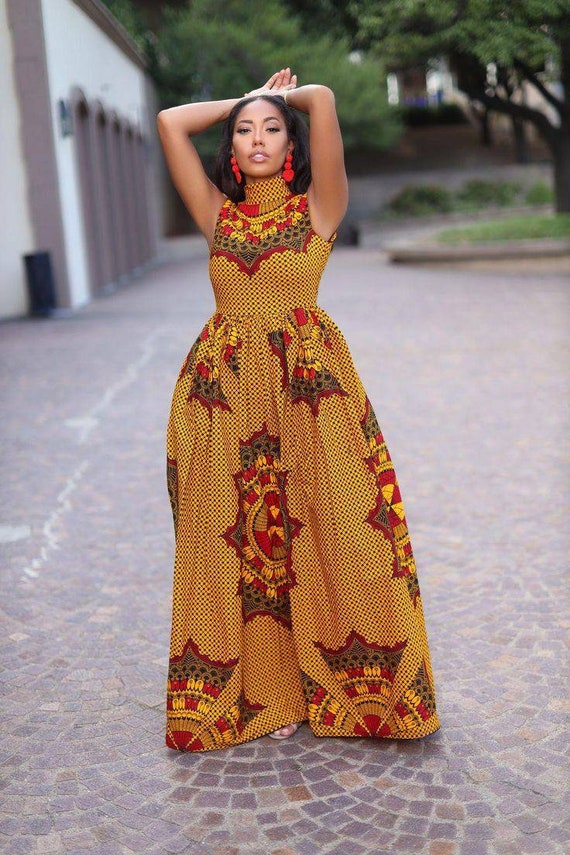 Stylish African dress Ankara dress African print dress -  Portugal