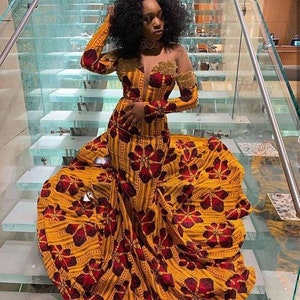 African couture gown Ankara mermaid dress African prom dress Ankara dresses African maxi dress Ankara mermaid dress African wedding dress