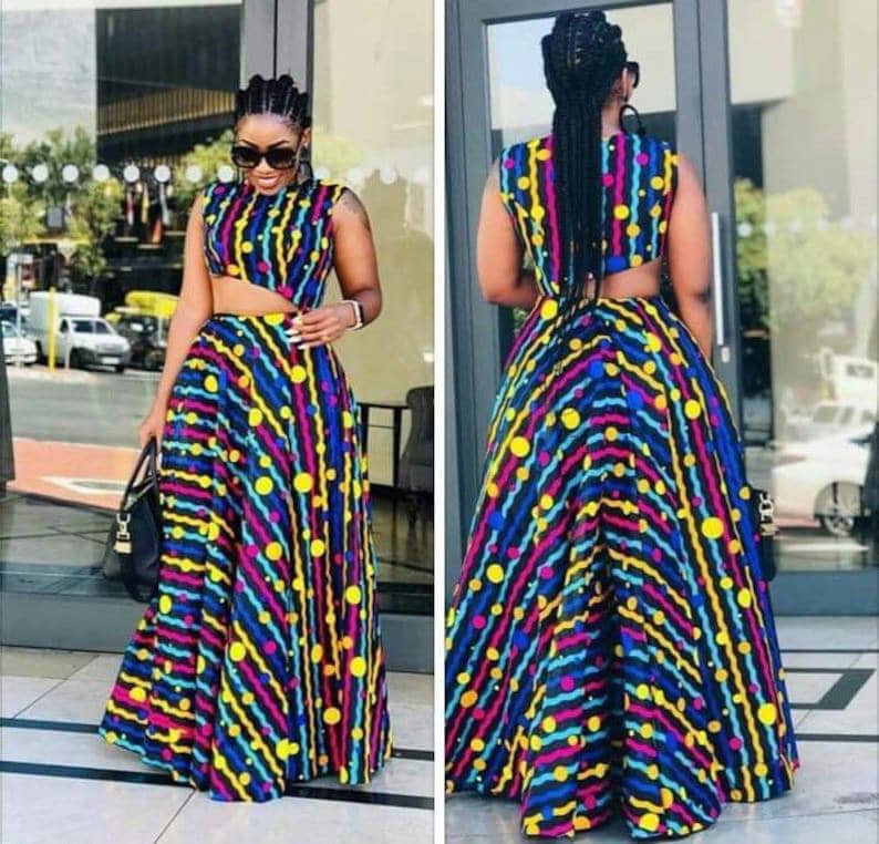 African maxi dress ankara dress Ankara cloth African wax Ankara design African dress for women African fashion Ankara gathered maxi dress image 1