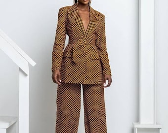 African wax suit &pants 2piece set Ankara suit African women clothing African fashion African clothing 4women Ankara suit set African attire
