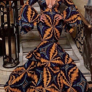 African wax maxi dress Ankara mermaid dress African clothing for women Ankara dresses African wedding dress Ankara prom dress African attire