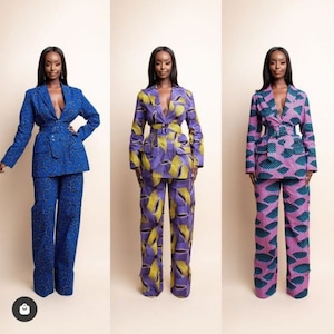 African wax suit and pants Ankara matching set African two piece 2 piece set African wax jacket African matching set for women Ankara jacket