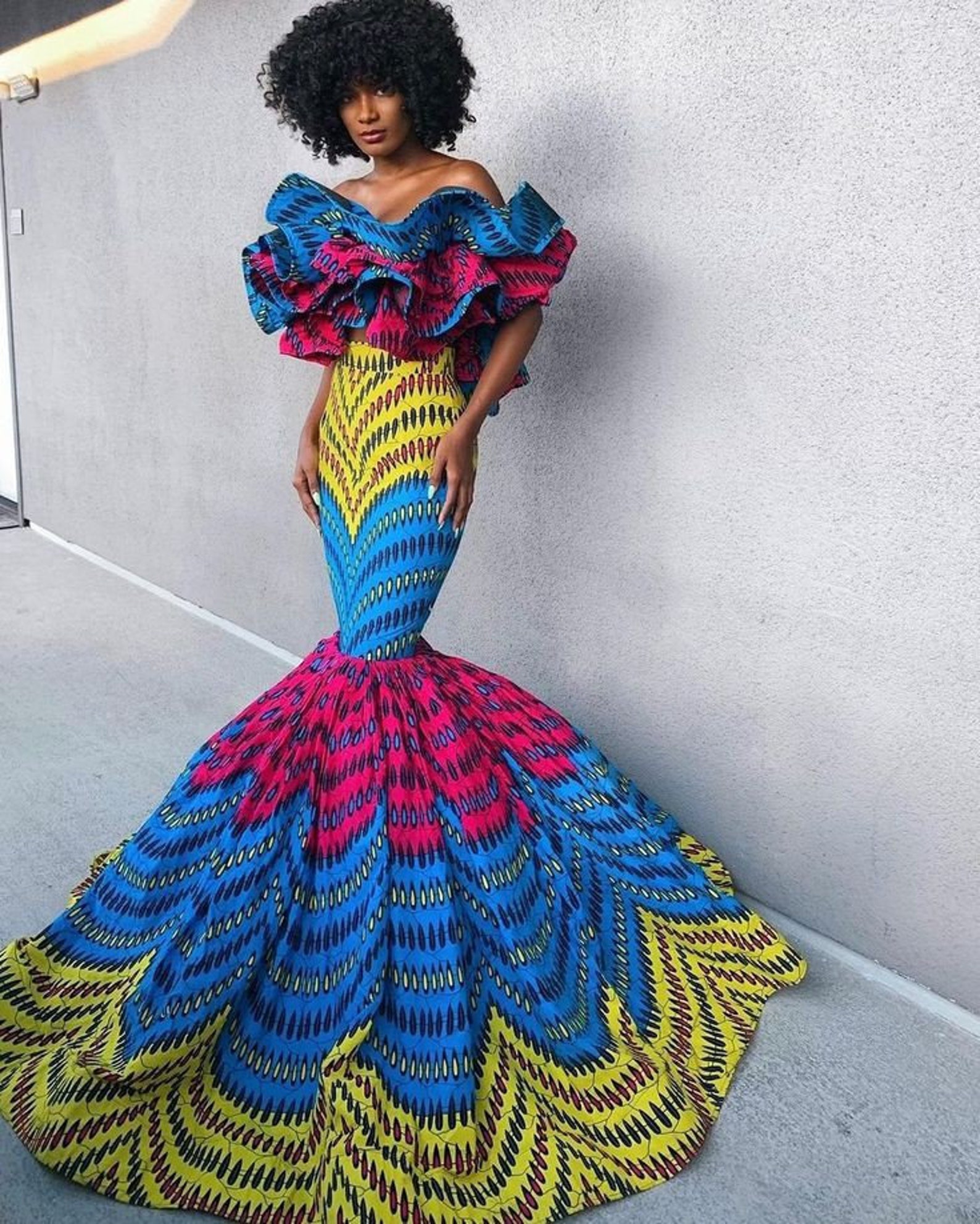 Ankara mermaid dress main image 1