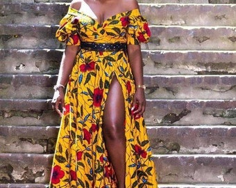 African prom dress bridal outfit African wedding outfit Ankara clothing Ankara maxi dress African clothing for women Ankara maxi dress