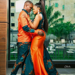 African print couples African wedding set African anniversary Outfit Couple Ankara set Ankara matching set for couples African couple outfit