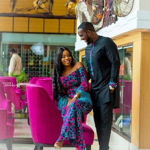African couple outfit African couple matching set African wedding Anniversary outfit Couple matching set African Clothing Couple attire