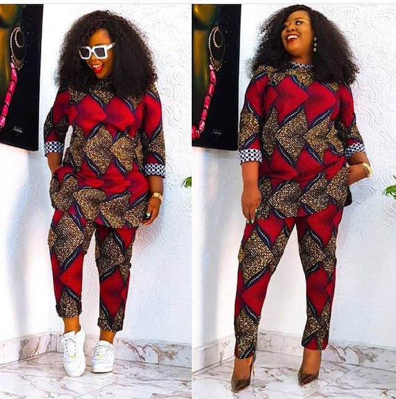 African Wax Pants African Wax Tops Ankara Tops African Two Piece