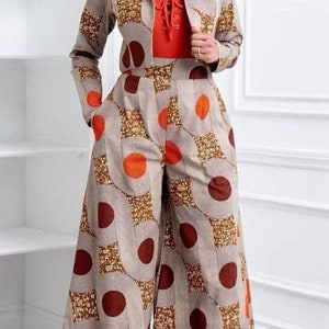 African print two piece set, Ankara two piece set, African print jacket, Ankara blazer Ankara wide leg pants, Ankara suit set palazzo pants