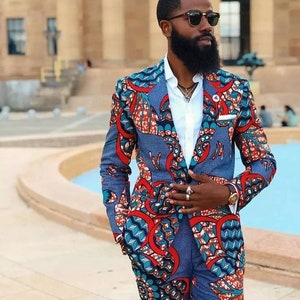 Men ankara suit set Men tailored suit Men African 2 piece African wedding outfit Men African clothing African men 2 piece Men Kaftan Dashiki