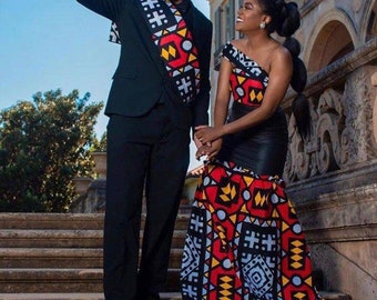 Ankara couples set, Couples African clothing, African matching set, Ankara dress, Couples engagement matching outfit, African print dress