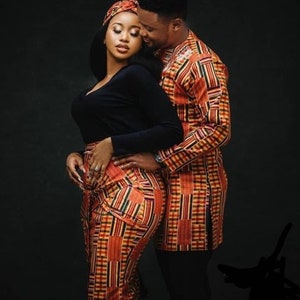 African matching set 4 couple Ankara matching outfit, African couple outfits African couple wedding attire Couple matching set