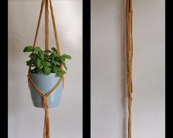 Mustard yellow macrame plant hanger, cotton, boho inspired, indoor plant care, hanging plants, living dining room, plant lover gift birthday