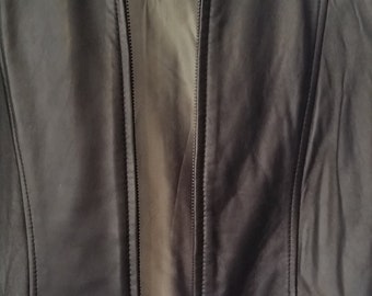 Black Lambskin Leather Cocktail Jacket