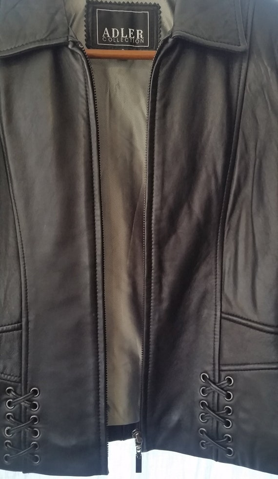 Black Lambskin Leather Cocktail Jacket