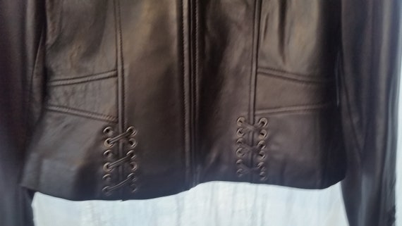 Black Lambskin Leather Cocktail Jacket - image 2