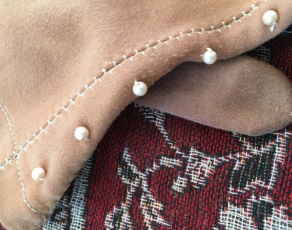 Vintage 1950's Cocktail Gloves with Pearls - image 2