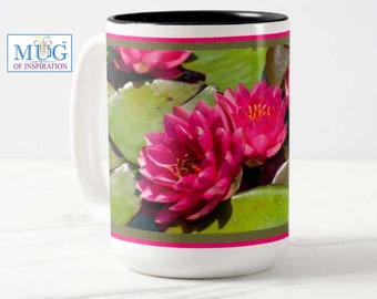 Tasse fleurie Nénuphars, tasse florale, amoureux des fleurs, tasse amoureux du jardin, tasse Lilly. cadeau pour femme, cadeau pour maman, cadeau de Pâques.