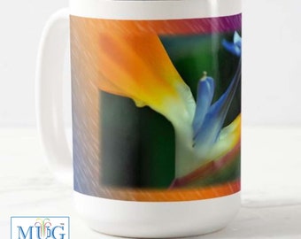 Belle 15 oz. mug avec une belle photo de fleur d'art. Boutique appartenant à des Noirs.