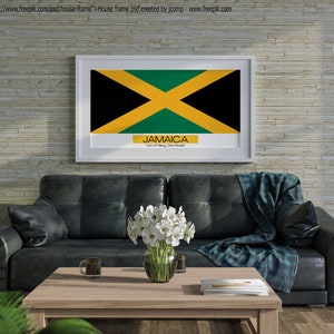 Printable Jamaican Flag | Instant Download Digital Wall Art | Jamaica Independence Day Decor, Cultural Celebration, 20X10 Caribbean Pride