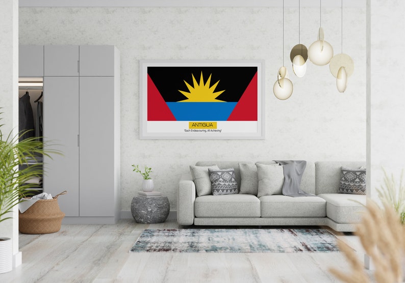 20x10 Printable Antigua Flag With Motto Wall Decor - Digital Download ...