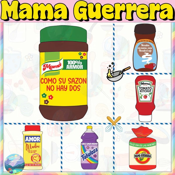 6+ Mama Guerrera Como tu sazón no ay dos Fabulosa PNG Bundle, Retro Mama File Digital, Mom Life Wrap, Cadeau pour maman Png, Téléchargement numérique