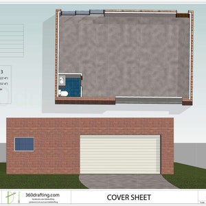 GARAGE PLAN 201013/ workshop/ single story garage / Powder Room / pdf floor plan/ instant download/ CUSTOM plans/ service