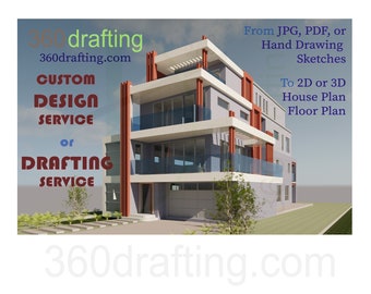Custom DESIGN Service / DRAFTING Service / Floor Plan / House Plan / 2D / 3D modeling --- Please message before place your order