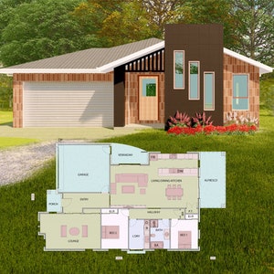 HOUSE PLAN 201005/ single story house / 3 bedrooms/ 2 bathrooms/ pdf floor plan/ instant download/ CUSTOM plans/ service