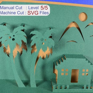 Template pop up card 70203 / SVG / Cricut template / 3D pop up card / 3d house / cards gift