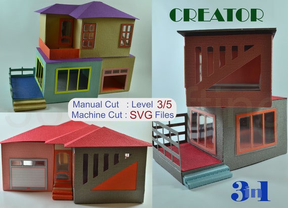 Download Template Creator 20502 Doll House 3 In 1 Svg Cricut Etsy