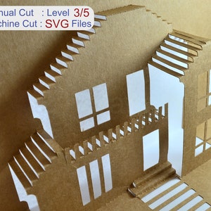 Modelo de cartões de casa pop-up 70104 / SVG / modelo Cricut / cartão pop-up 3D / casa 3d / presente de cartões
