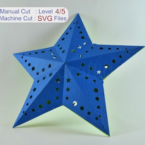 Template DECORATIONS - 10107 / STAR Lantern /  SVG / Cricut template / paper party lanterns / hanging decoration
