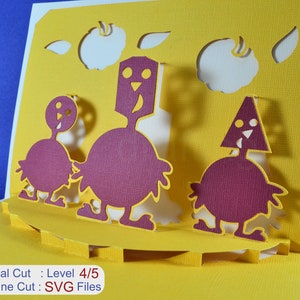 Template pop up cards 70110 / SVG / Cricut template / 3D pop up card / dancing / cards gift