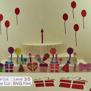 TEMPLATE pop up birthday card 70106 / SVG / Cricut template / 3D pop up card / birthday card