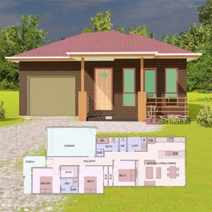 HOUSE PLAN 201006/ single story house / 3 bedrooms/ 2 bathrooms/ pdf floor plan/ instant download/ CUSTOM plans/ service