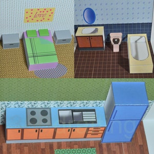 TEMPLATE Dollhouse 20702 / Furniture house / 3D house / Printable House / Doll houses / Color create