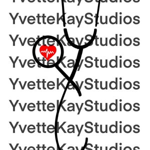 Stethoscope with heart SVG PNG