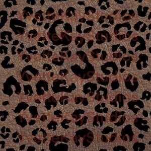 May include: A seamless pattern featuring a brown background with black leopard print spots.